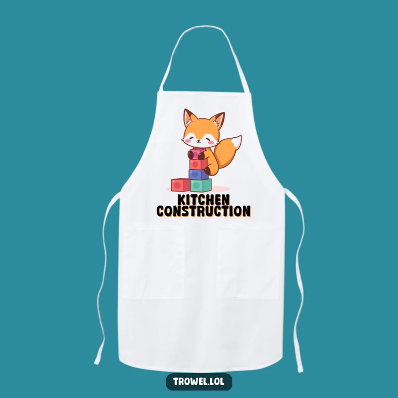 Funny Fox Stacking Blocks Apron - Creative Cooking Gift!
