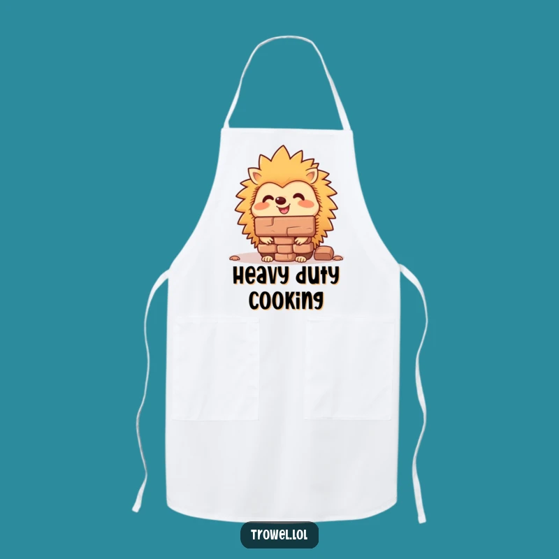 Funny Hedgehog Balancing Brick Apron - Cook & Laugh Gift!