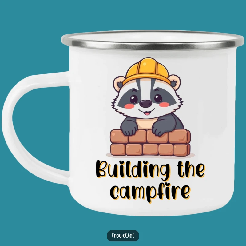 Funny Badger Builder Camping Mug - Fuel Your Projects Outdoors!