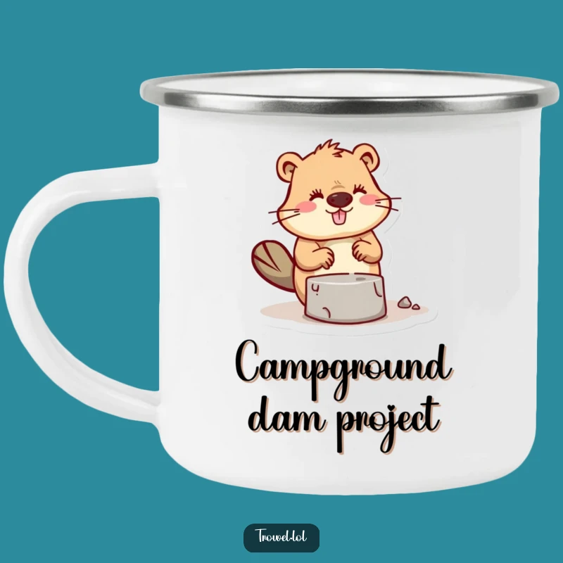 Funny Beaver Mortar Camping Mug: Building Adventures with Every Sip