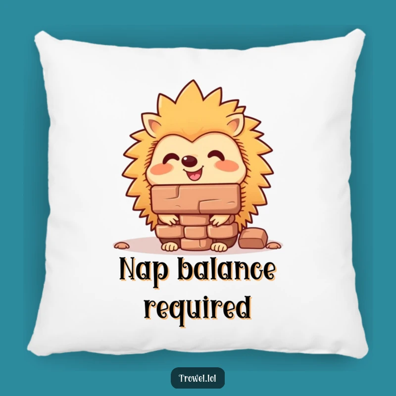 Funny Hedgehog Balancing Brick Pillow - Comfy & Hilarious Gift!