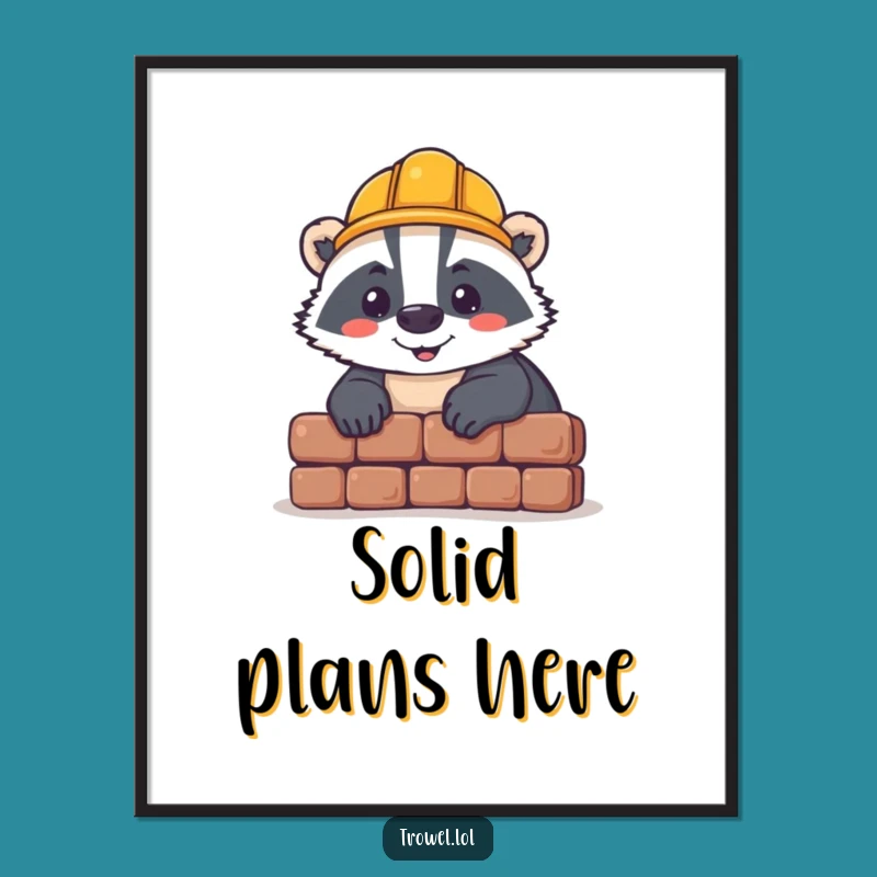 Funny Badger Builder Digital Art Print - Instant DIY Decor!