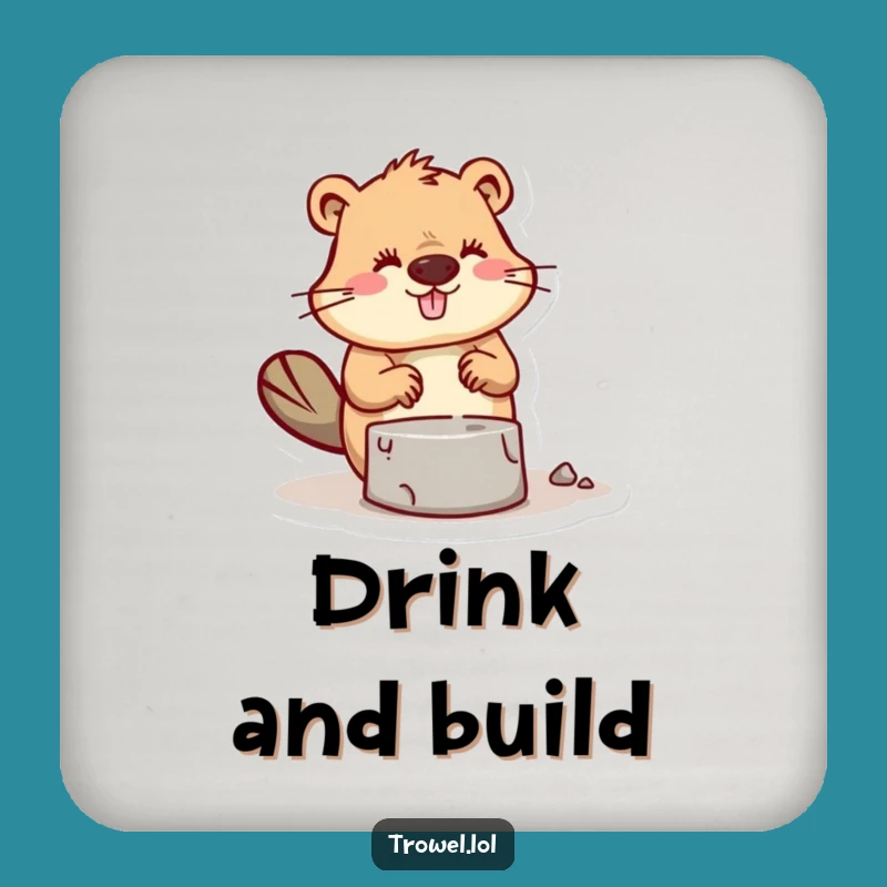 Funny Beaver Builder Coaster: Protect Surfaces with Crafty Style