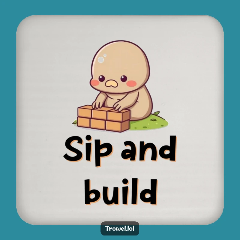 Funny Mole Bricklayer Coaster: Protect Surfaces with Determined Style