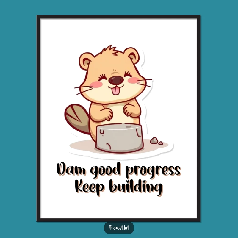Free Printable Wall Art: Beaver Constructing Fun for Your Decor