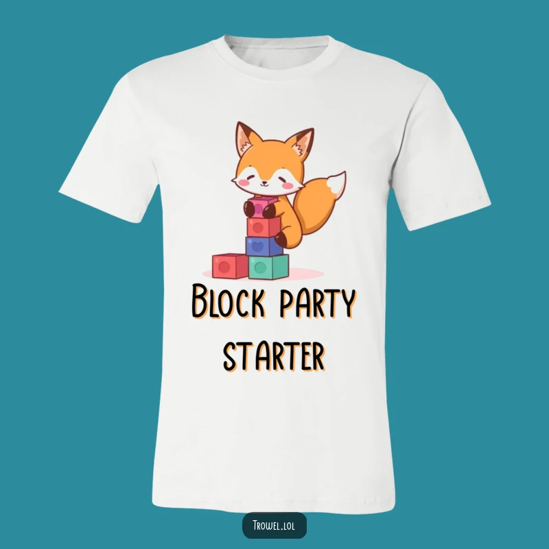 Funny Fox Stacking Blocks T-Shirt - Playful & Quirky Gift!
