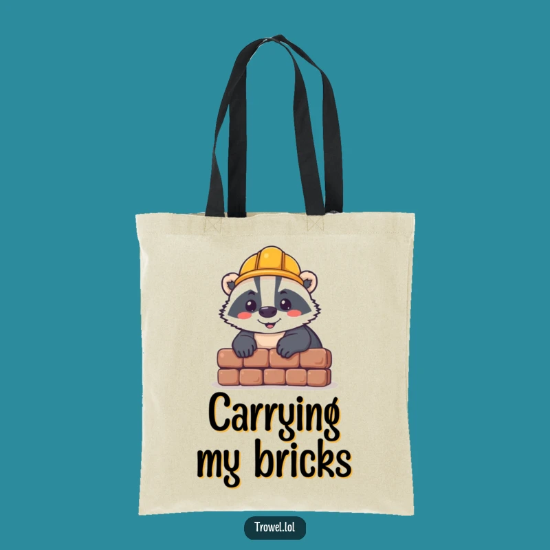 Funny Badger Bricklaying Tote Bag - Carry Your Tools with Charm!