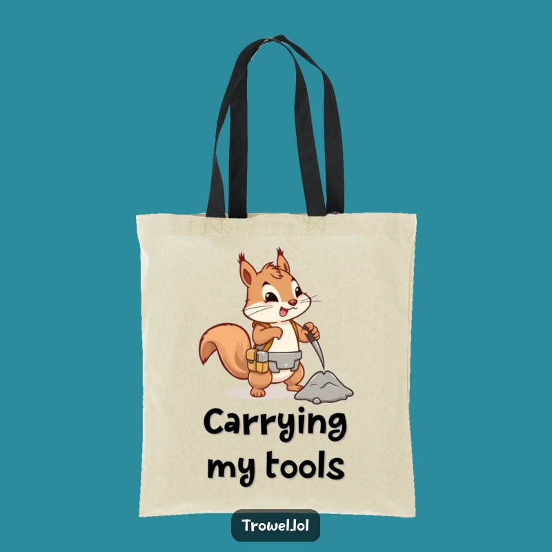 Funny Squirrel Cement Mixer Tote Bag - Carry Your Projects with Energy!